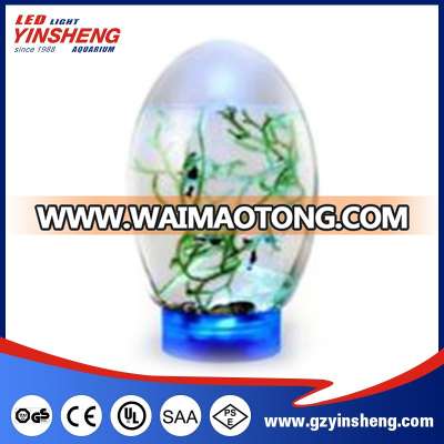 YINSHENG aquarium glass round fish tank through LED lamp looks more colorful